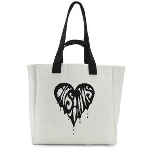 The AllSaints Izzy Heart White and Black Heart Tote Bag